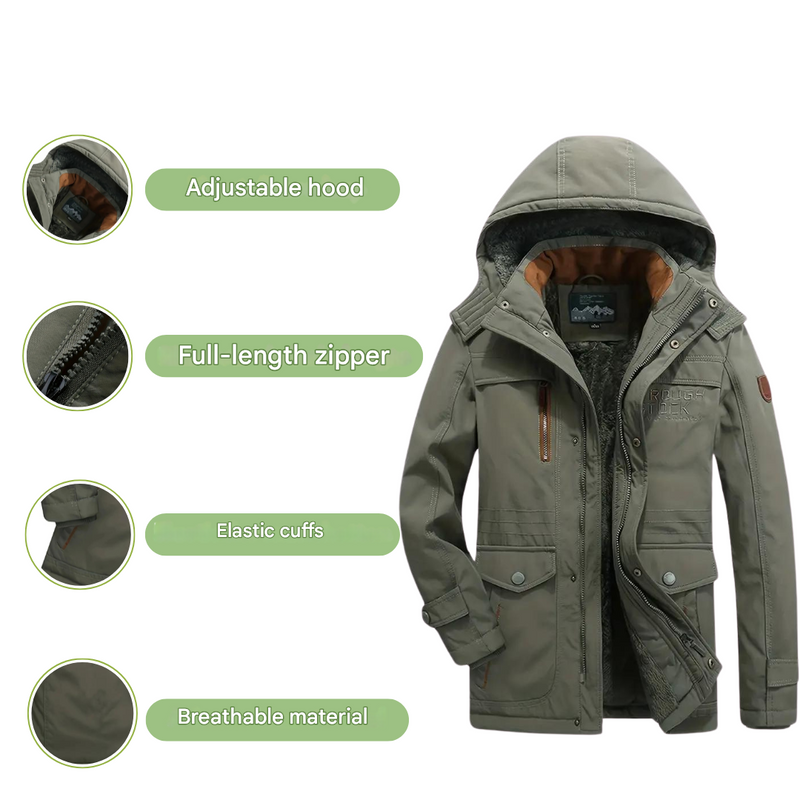 Waterproof Wind-Resistant Lined Outdoor Jacket Warm Winter Coat – product view 10 | Buffalo Gears