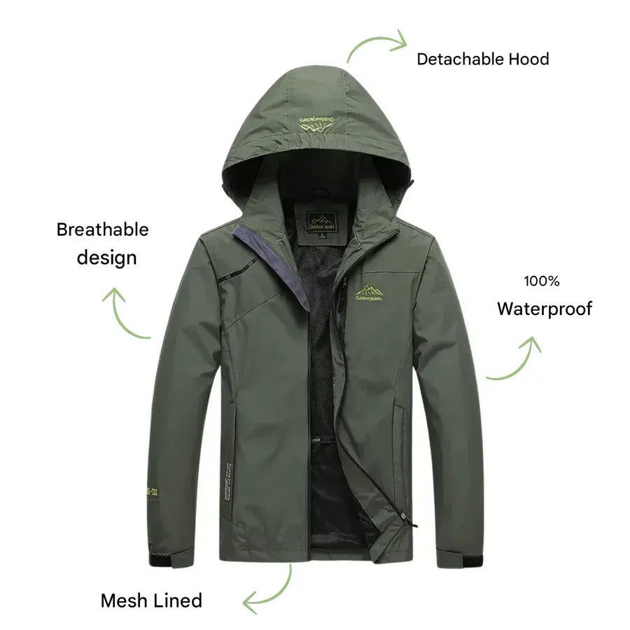 Waterproof Wind-Resistant Outdoor Jacket Breathable Mid Season Coat – product view 2 | Buffalo Gears