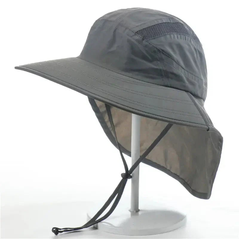 Wide Brim Sun Hat Neck Flap UV-Protection Lightweight Outdoor – product view 2 | Buffalo Gears