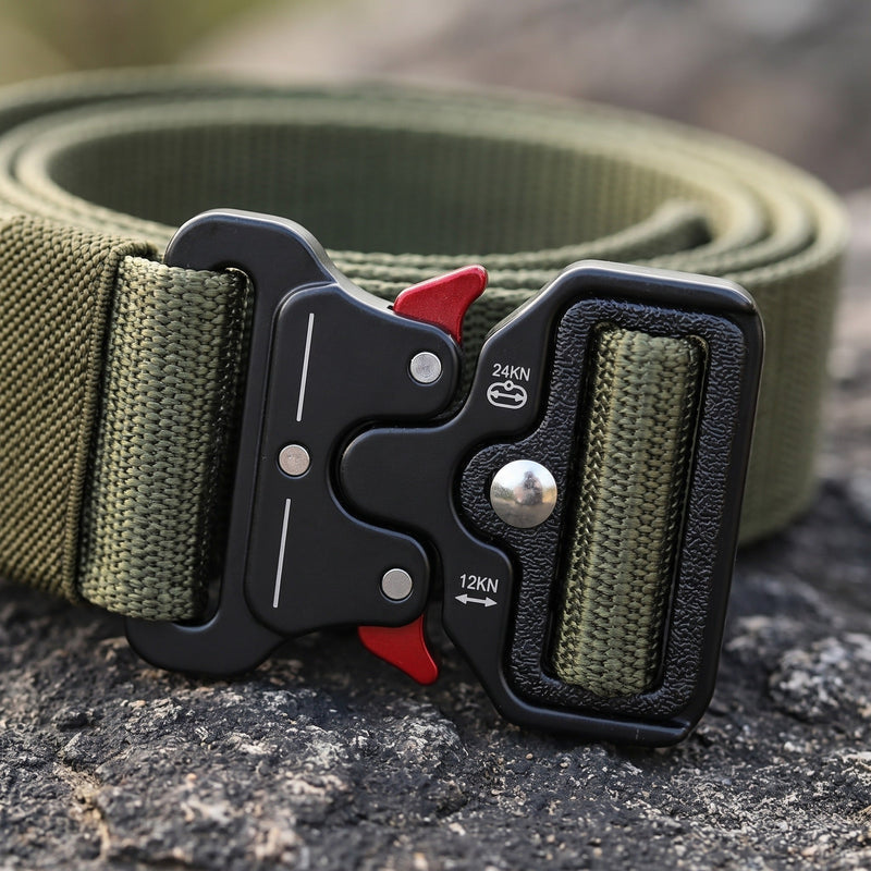Green Military Duty Belt with MOLLE Attachment and Cobra Buckle - product view 4 | Buffalo Gears