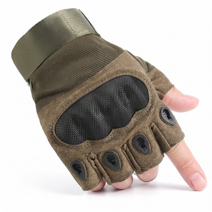 Half-Finger Tactical Gloves with Hard Knuckle Guards - product view 1 | Buffalo Gears
