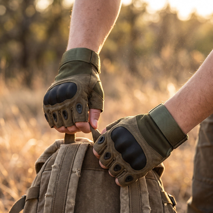 Half-Finger Tactical Gloves with Hard Knuckle Guards - product view 3 | Buffalo Gears