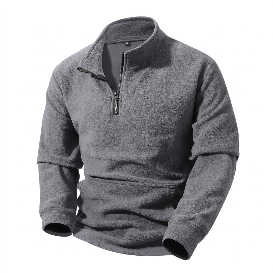 Half Zip Fleece Sweatshirt for Men, Loose Outdoor Cut - product view 5 | Buffalo Gears