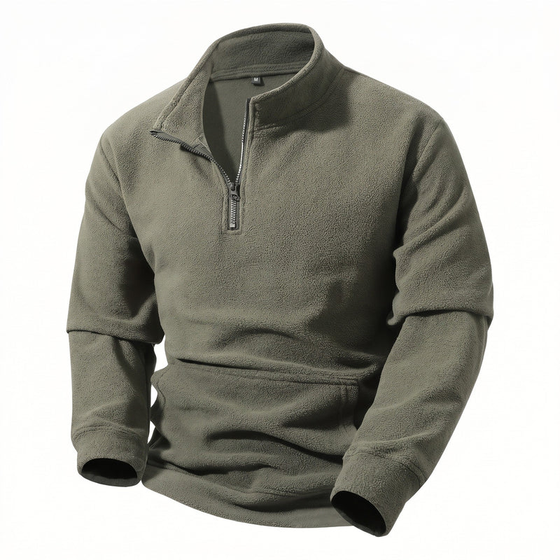 Half Zip Fleece Sweatshirt for Men, Loose Outdoor Cut - product view 6 | Buffalo Gears