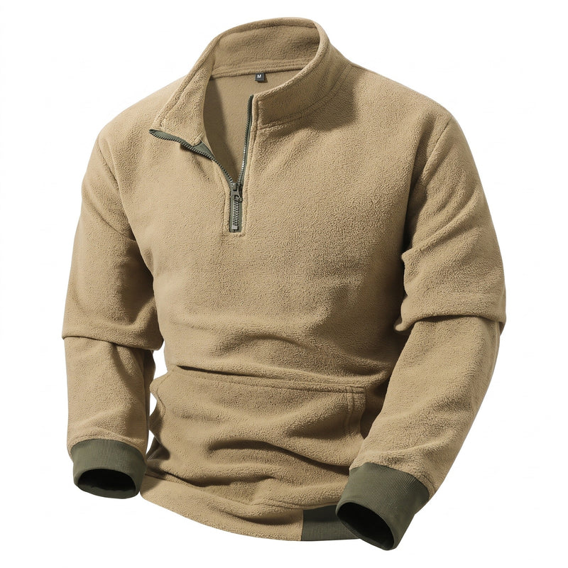 Half Zip Fleece Sweatshirt for Men, Loose Outdoor Cut - product view 8 | Buffalo Gears
