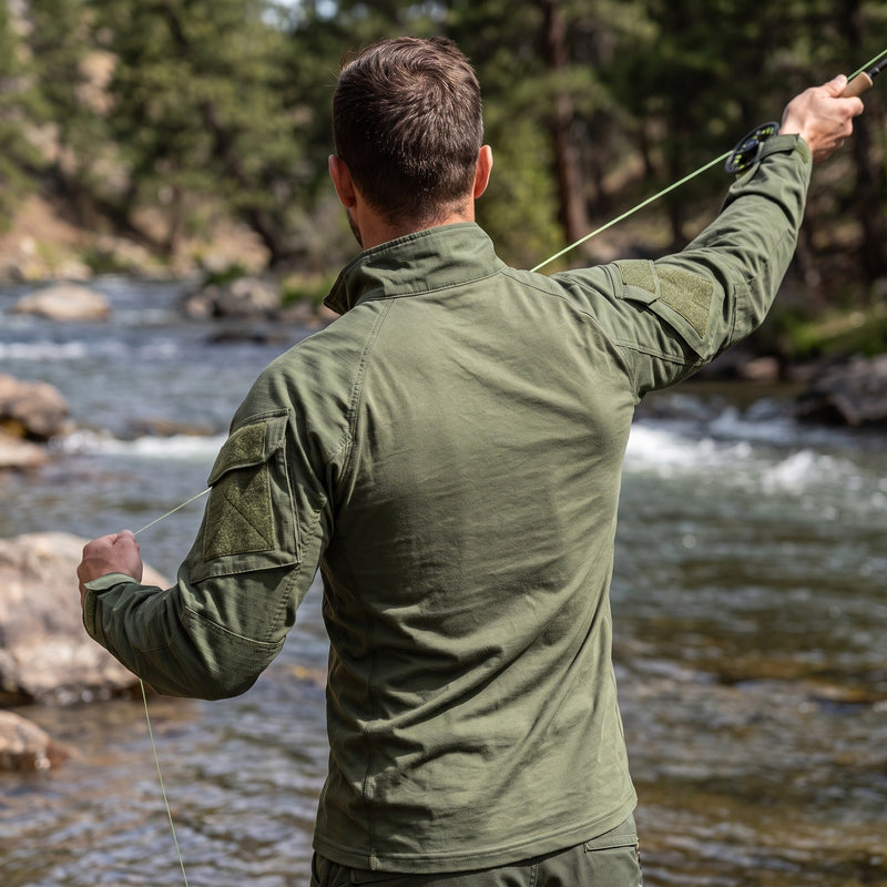 Half Zip Sports Top for Men with Adjustable Cuffs - product view 4 | Buffalo Gears