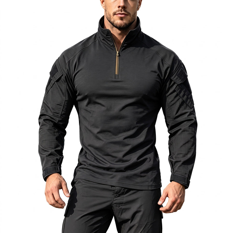 Half Zip Sports Top for Men with Adjustable Cuffs - product view 5 | Buffalo Gears