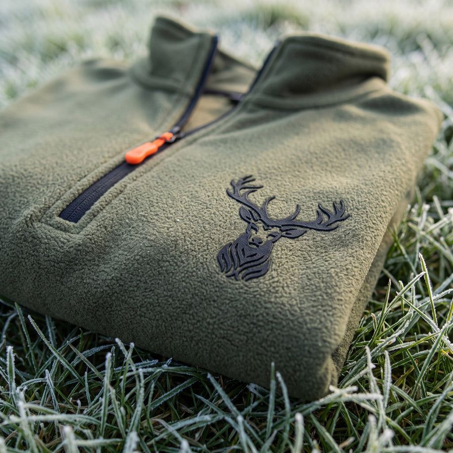 Half Zip Sweatshirt for Men with Deer Head Print - product view 3 | Buffalo Gears