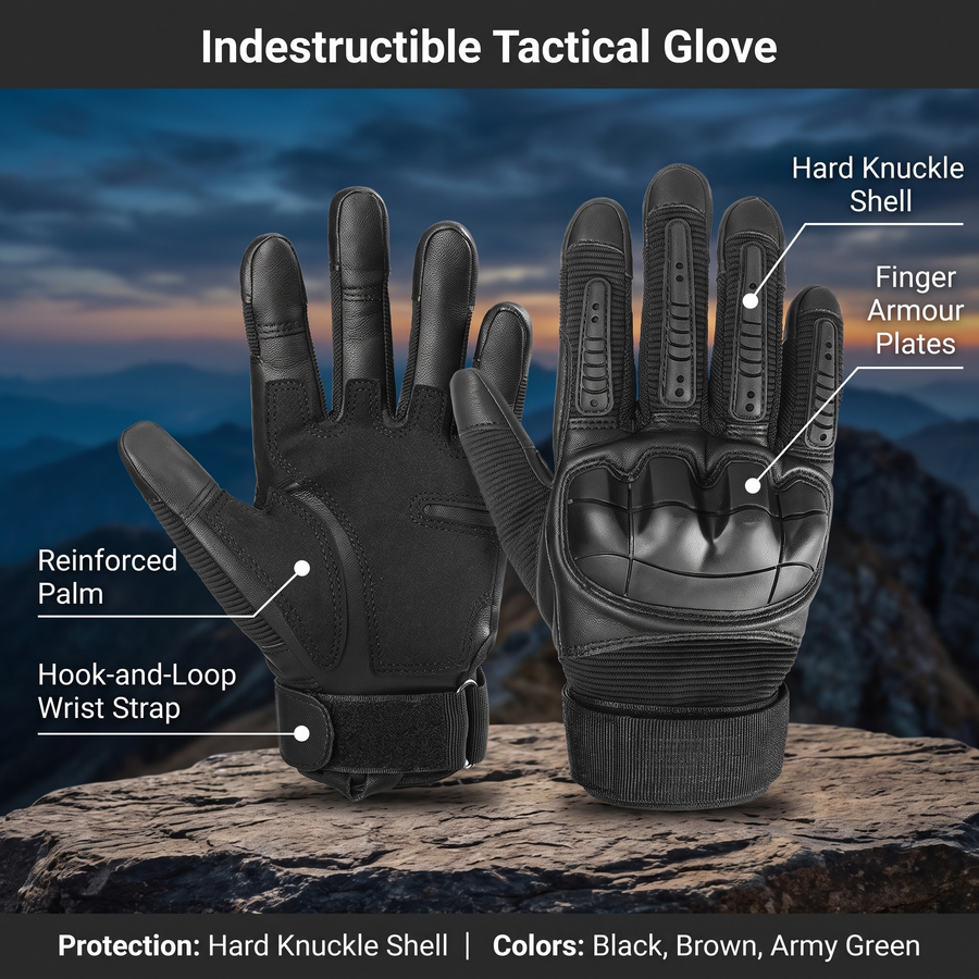 Hard Knuckle Tactical Work Gloves with Impact Protection - product view 3 | Buffalo Gears