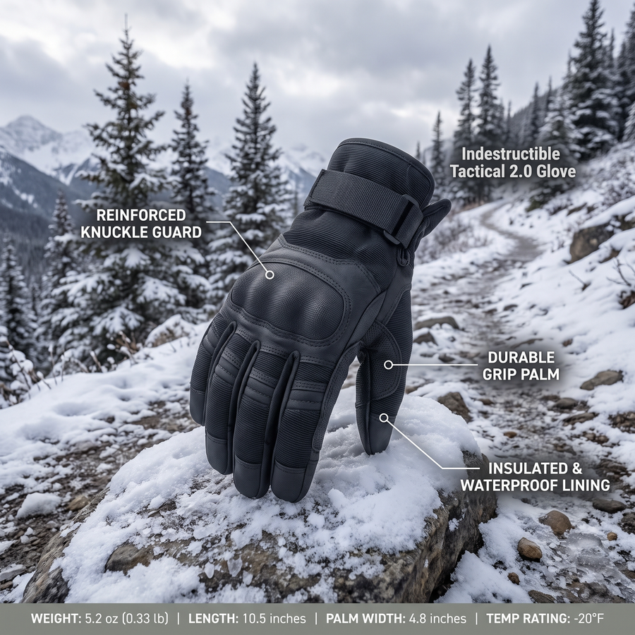 Heavy-Duty Tactical Gloves with Knuckle Protection - product view 3 | Buffalo Gears