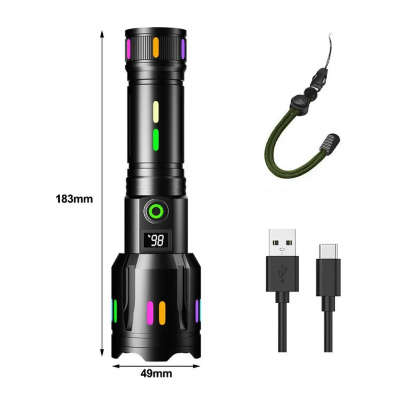 High-Lumen Rechargeable LED Tactical Torch for Outdoor Use - product view 5 | Buffalo Gears