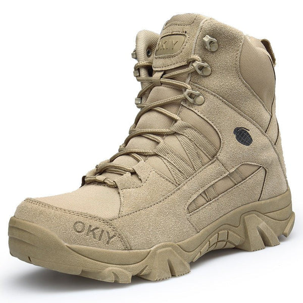 High-Top Water-Resistant Tactical Boots for Rough Terrain