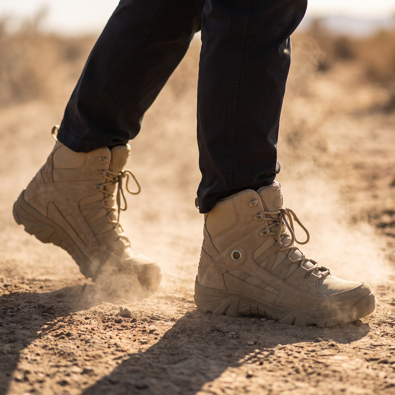High-Top Water-Resistant Tactical Boots for Rough Terrain - product view 2 | Buffalo Gears