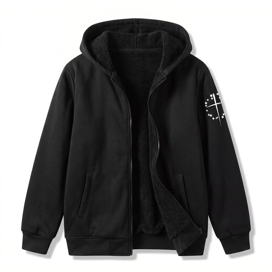 Hooded Fleece Jacket for Men with Chest Graphic - product view 1 | Buffalo Gears