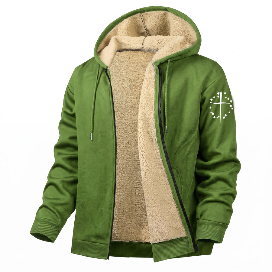 Hooded Fleece Jacket for Men with Chest Graphic - product view 5 | Buffalo Gears