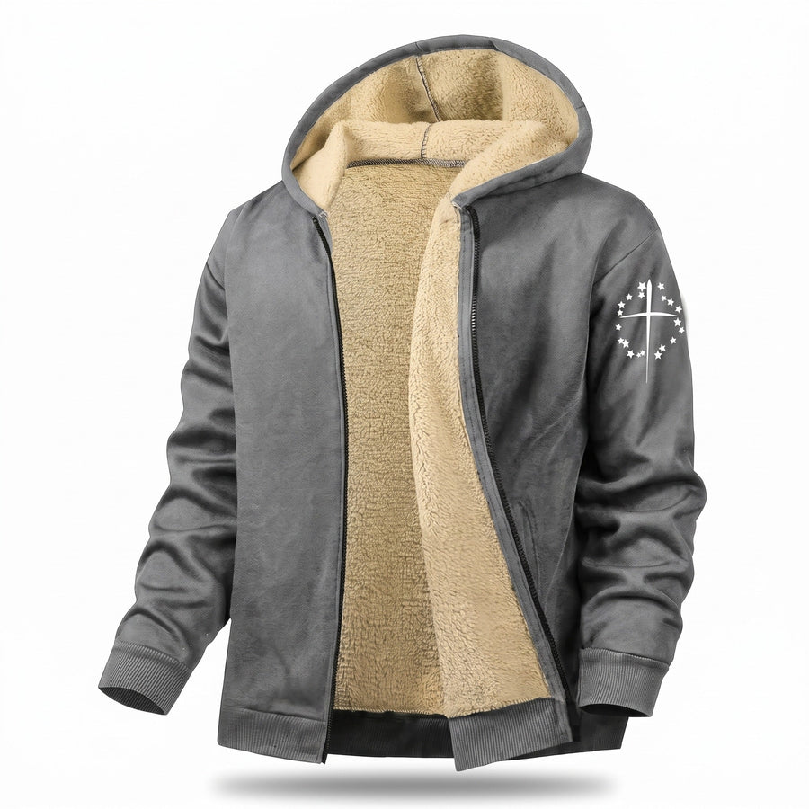 Hooded Fleece Jacket for Men with Chest Graphic - product view 6 | Buffalo Gears