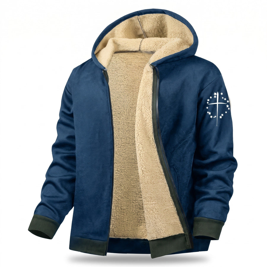 Hooded Fleece Jacket for Men with Chest Graphic - product view 8 | Buffalo Gears