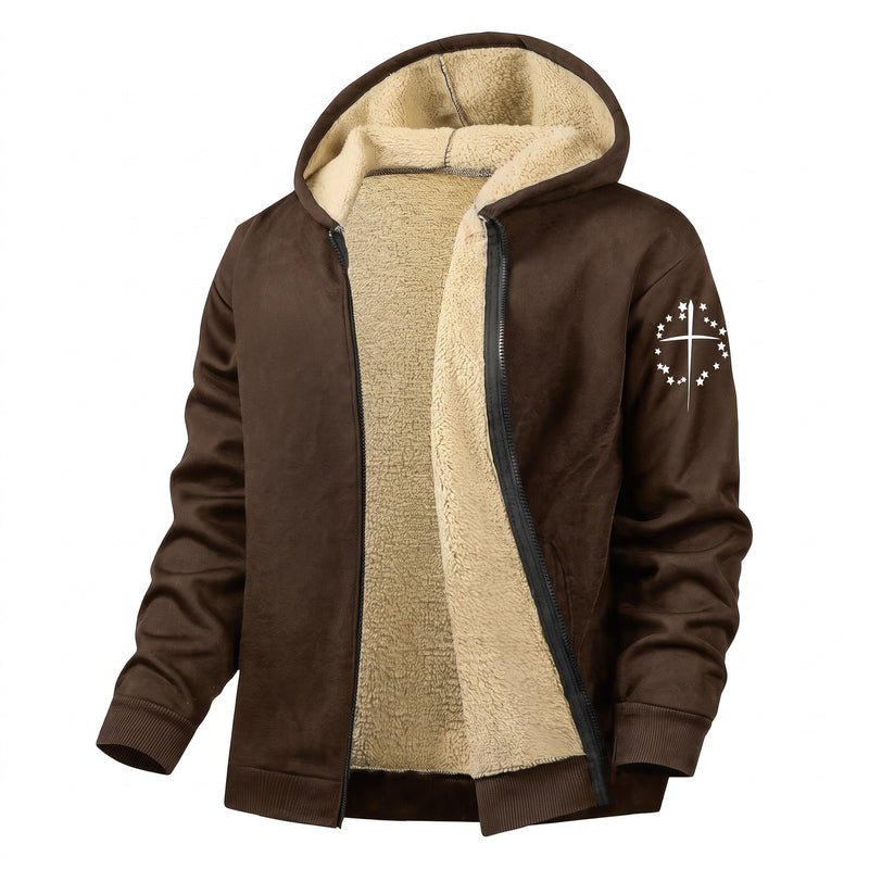 Hooded Fleece Jacket for Men with Chest Graphic - product view 9 | Buffalo Gears
