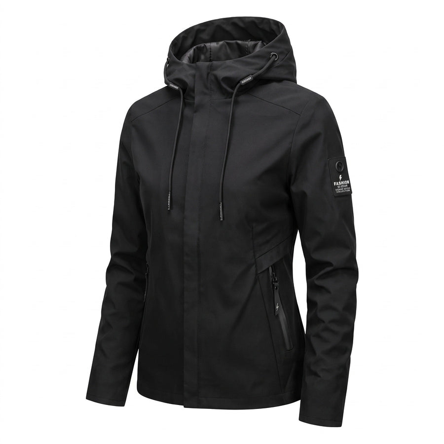 Hooded Windbreaker for Women with Geometric Print - product view 1 | Buffalo Gears