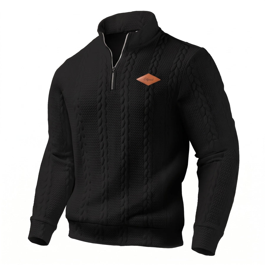 Jacquard Knit Jumper for Men with Half Zip Neck - product view 6 | Buffalo Gears