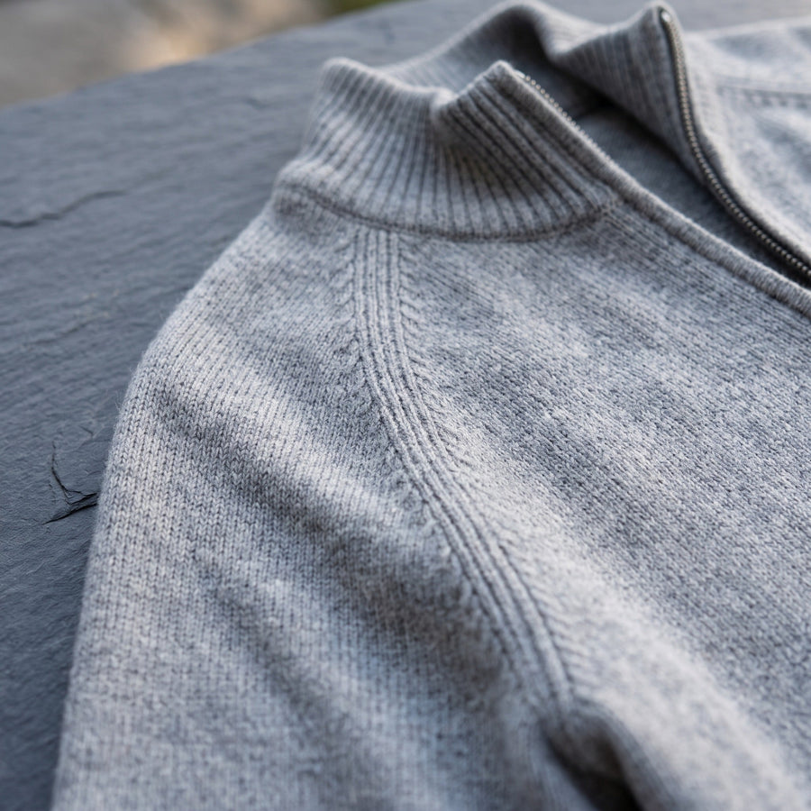Knit Cardigan for Men with Raglan Sleeves and Full Zip - product view 3 | Buffalo Gears