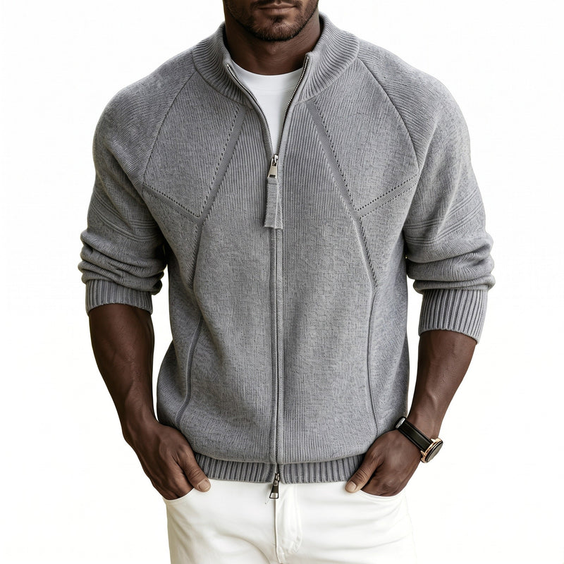 Knit Cardigan for Men with Raglan Sleeves and Full Zip - product view 5 | Buffalo Gears