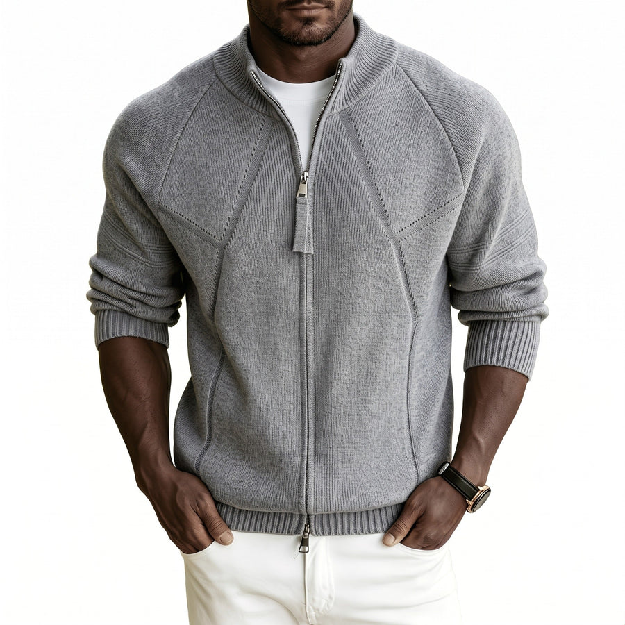 Knit Cardigan for Men with Raglan Sleeves and Full Zip - product view 5 | Buffalo Gears