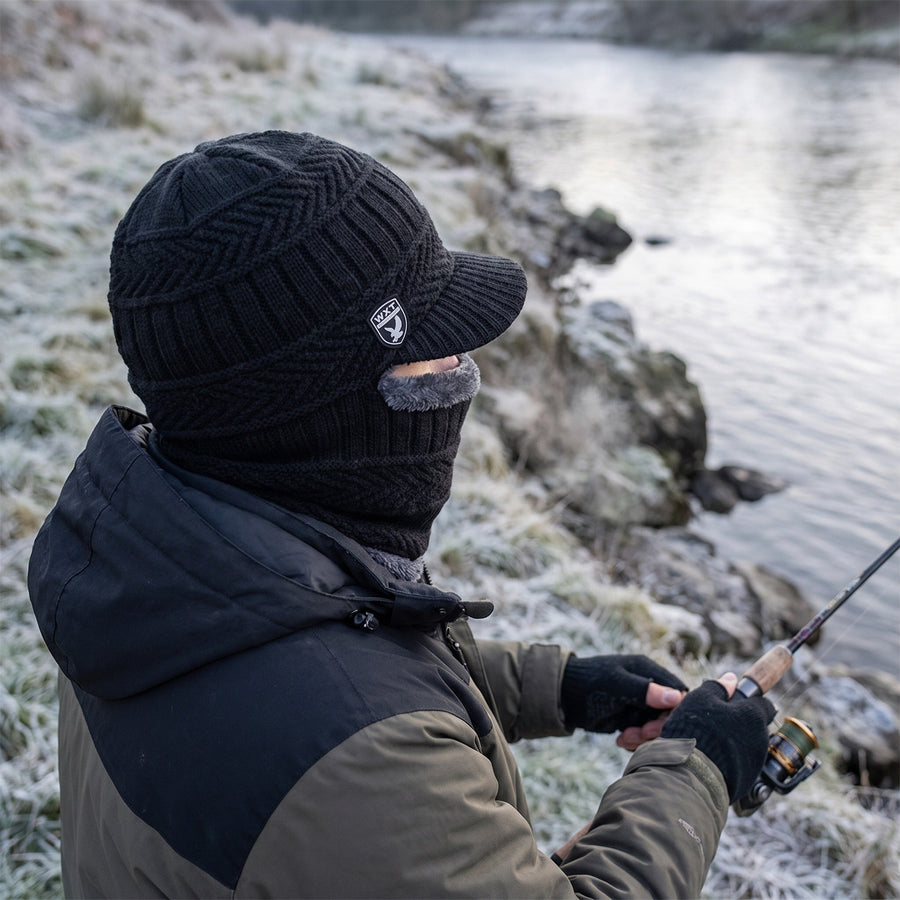 Knitted Beanie with a Neck Cover Knitted Into the Body - product view 5 | Buffalo Gears