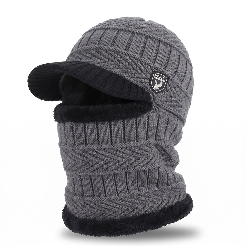 Knitted Beanie with a Neck Cover Knitted Into the Body - product view 6 | Buffalo Gears