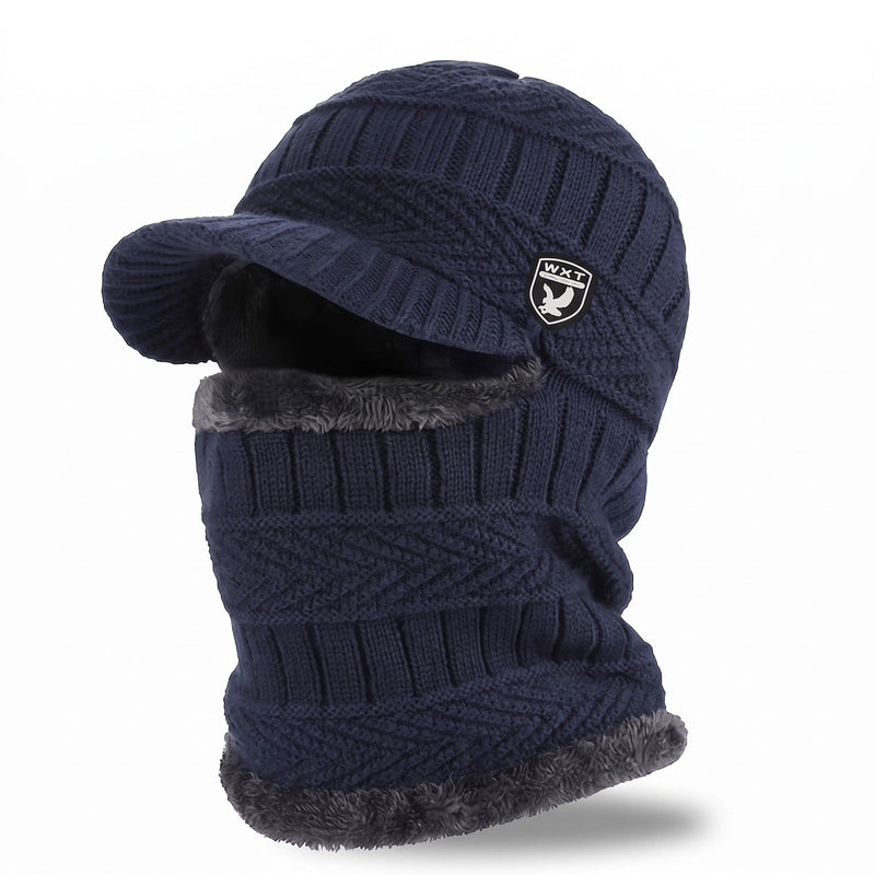 Knitted Beanie with a Neck Cover Knitted Into the Body - product view 7 | Buffalo Gears