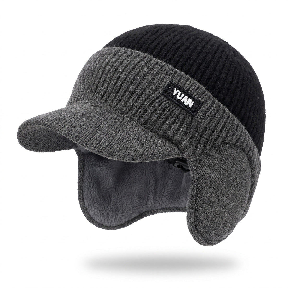 Knitted Beanie with Brim, Ear Flaps and Fleece Lining - product view 1 | Buffalo Gears