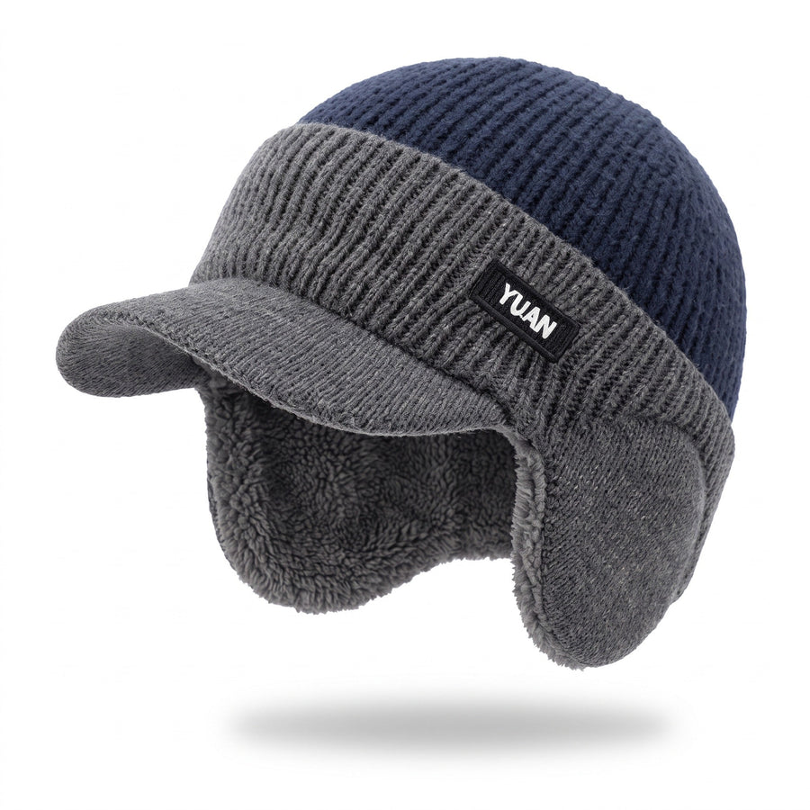 Knitted Beanie with Brim, Ear Flaps and Fleece Lining - product view 7 | Buffalo Gears