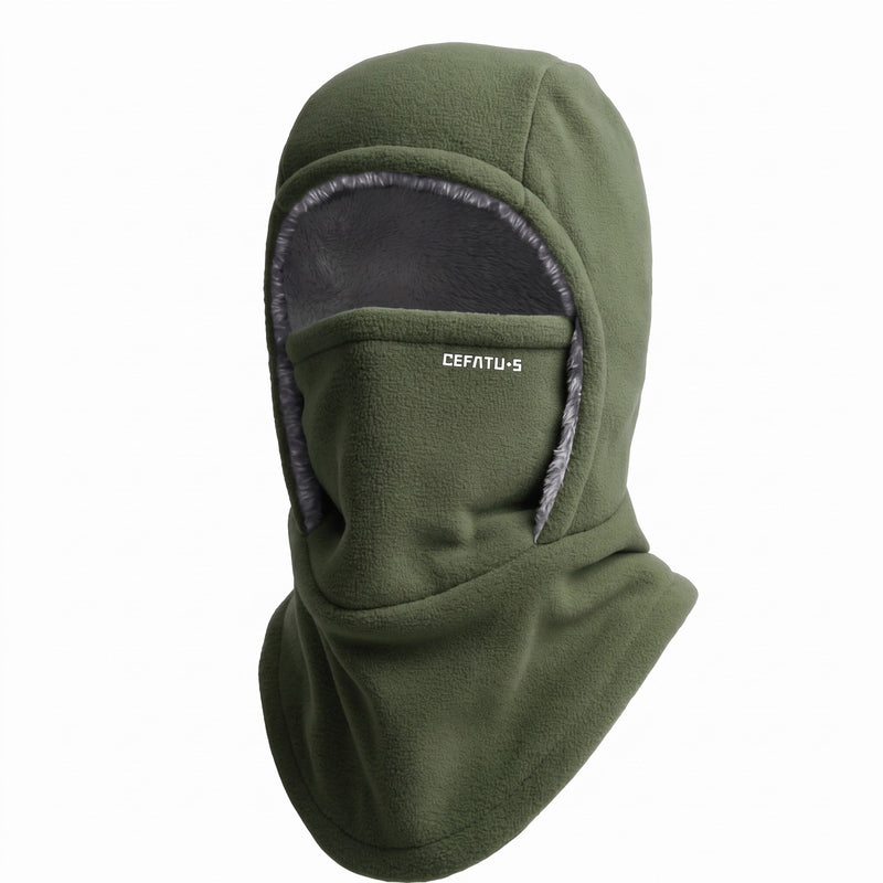 Knitted Winter Hood with Neck Coverage and Face Cover - product view 12 | Buffalo Gears