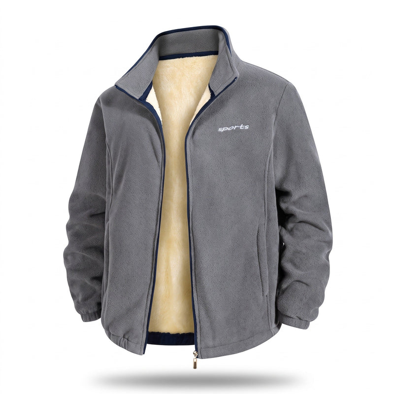 Lambswool Lined Fleece Jacket for Men, Windproof - product view 7 | Buffalo Gears