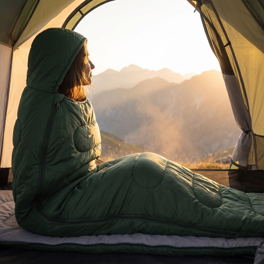 Lightweight Hooded Mummy Sleeping Bag with Sack - product view 2 | Buffalo Gears