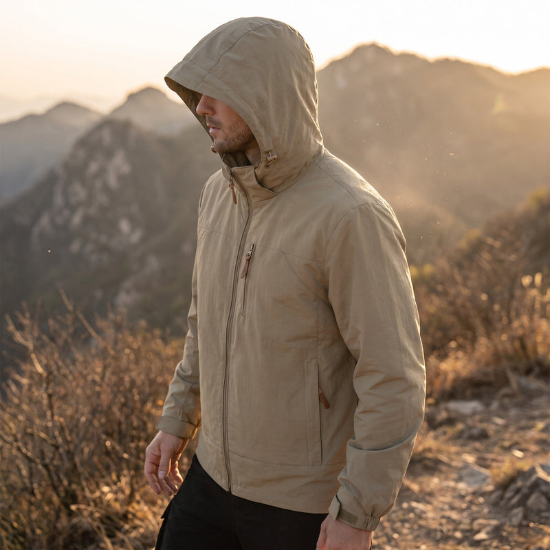 Lightweight Polyamide Hooded Jacket for Men - product view 2 | Buffalo Gears