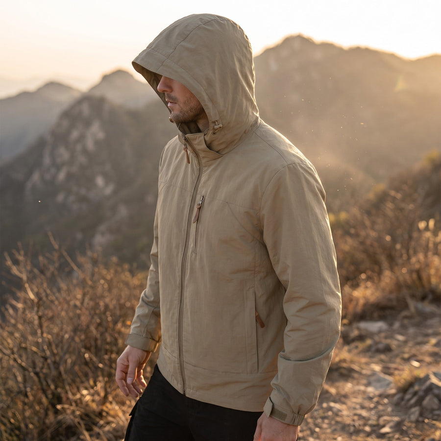 Lightweight Polyamide Hooded Jacket for Men - product view 2 | Buffalo Gears