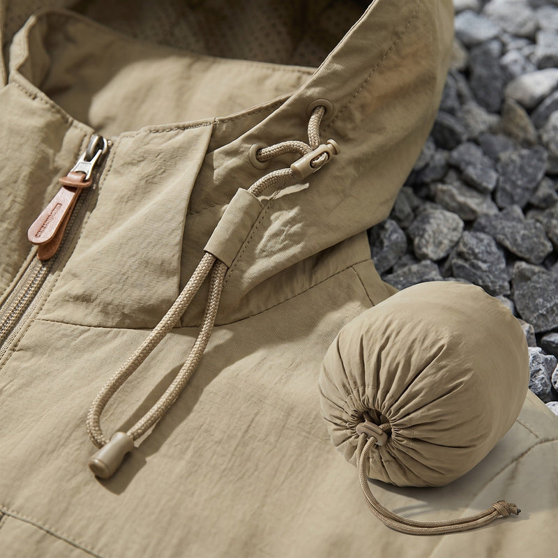 Lightweight Polyamide Hooded Jacket for Men - product view 3 | Buffalo Gears