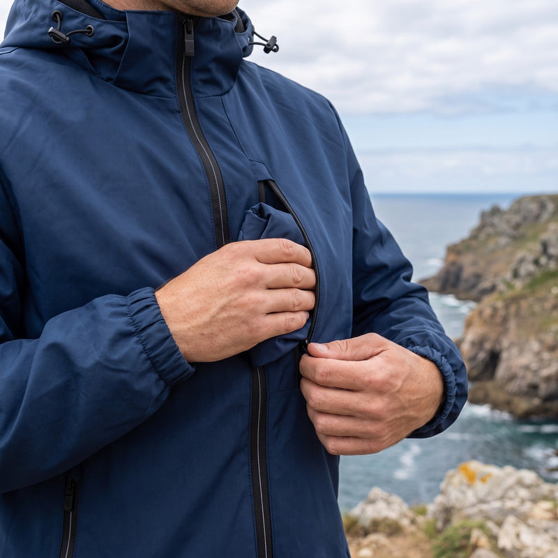 Lightweight Windbreaker for Men, Hooded Shell - product view 4 | Buffalo Gears