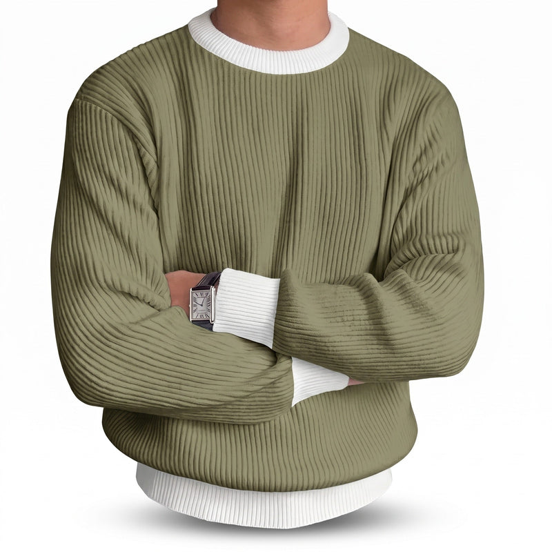 Loose Ribbed Knit Tee for Men, Long Sleeve - product view 7 | Buffalo Gears