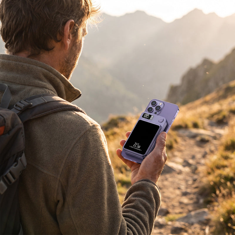 Magnetic Wireless Power Bank 10000mAh with Fast Charging - product view 3 | Buffalo Gears