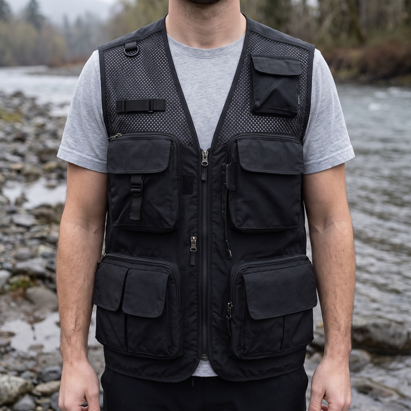 Men's 16-Pocket Lightweight Utility Vest for Outdoor Use - product view 2 | Buffalo Gears