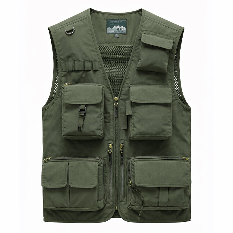 Men's 16-Pocket Lightweight Utility Vest for Outdoor Use - product view 4 | Buffalo Gears