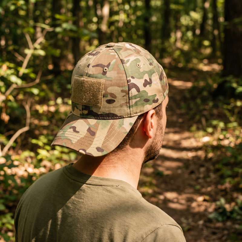 Men's Adjustable Camo Tactical Baseball Cap - product view 2 | Buffalo Gears