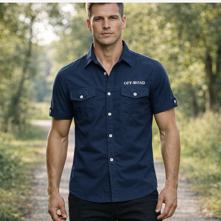 Men's Breathable Cotton Shirt for Summer Hiking Trips - product view 2 | Buffalo Gears