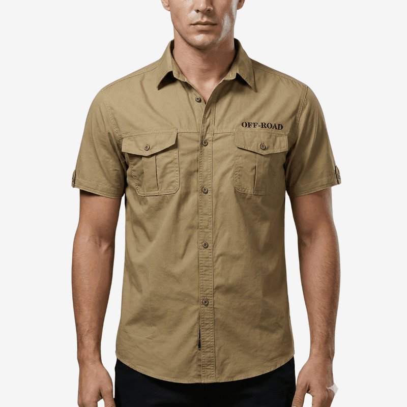 Men's Breathable Cotton Shirt for Summer Hiking Trips - product view 4 | Buffalo Gears