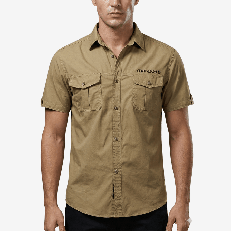 Men's Breathable Cotton Shirt for Summer Hiking Trips - product view 4 | Buffalo Gears