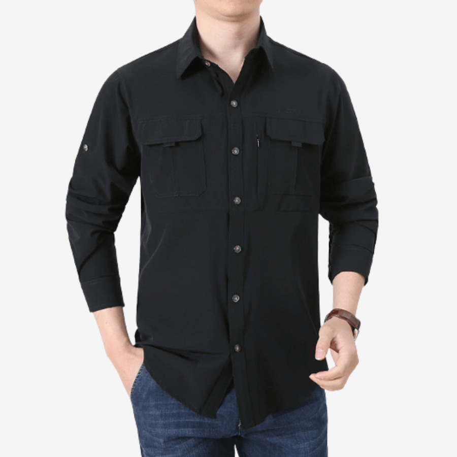 Men's Breathable Hiking Shirt with Chest Pockets - product view 4 | Buffalo Gears