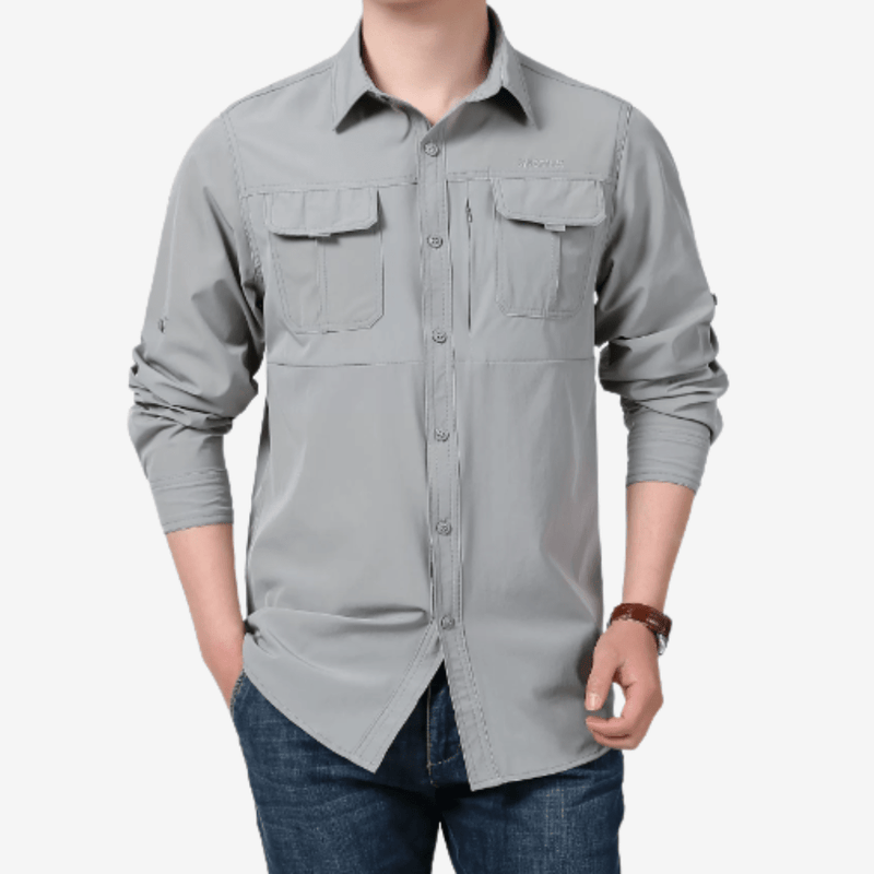 Men's Breathable Hiking Shirt with Chest Pockets - product view 8 | Buffalo Gears