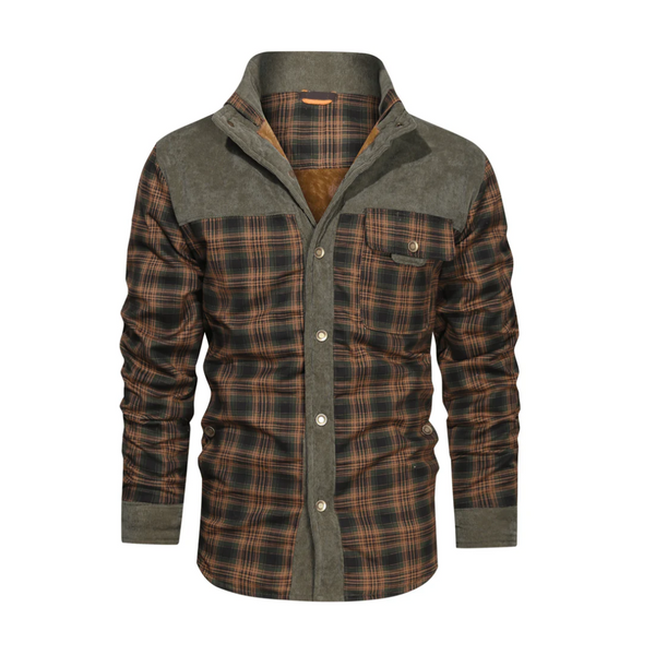 Men's Checked Wool-Blend Coat for Casual Cold-Weather Wear